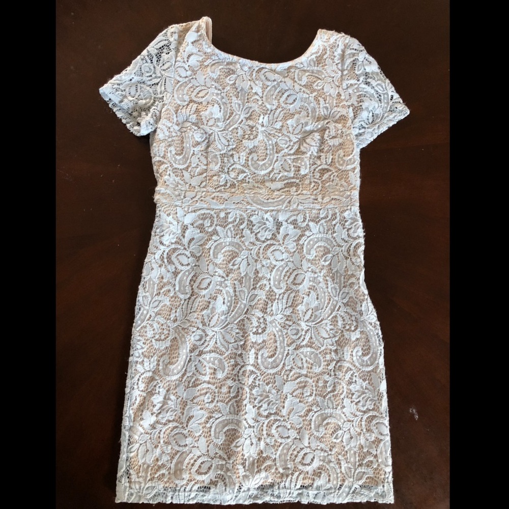 Light Blue/Grey and Tan Dress